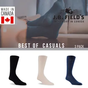 3 PAIR - Best of J.B. Field's Casual Socks (Assorted)