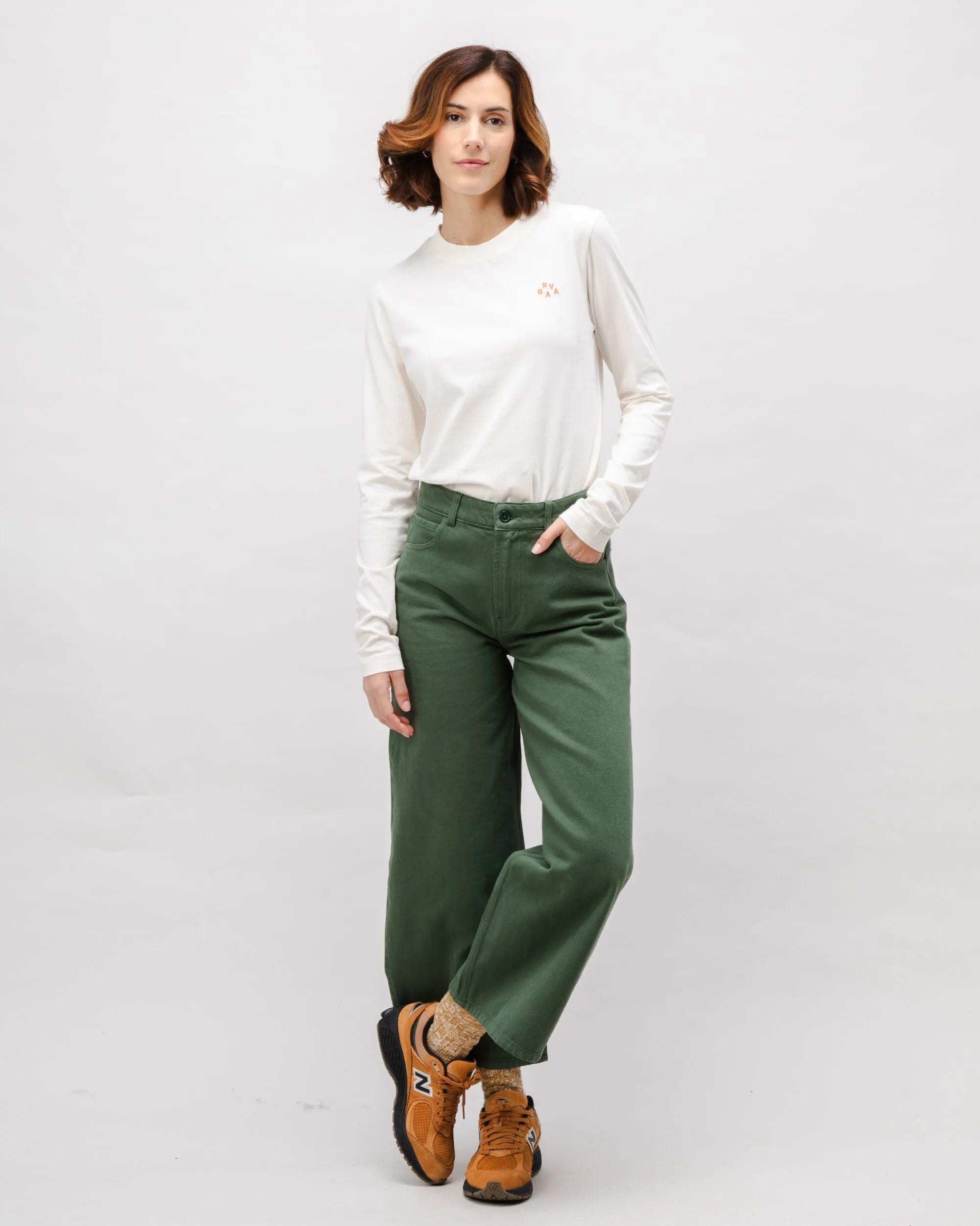 5 Pocket Cotton Twill Pants Green