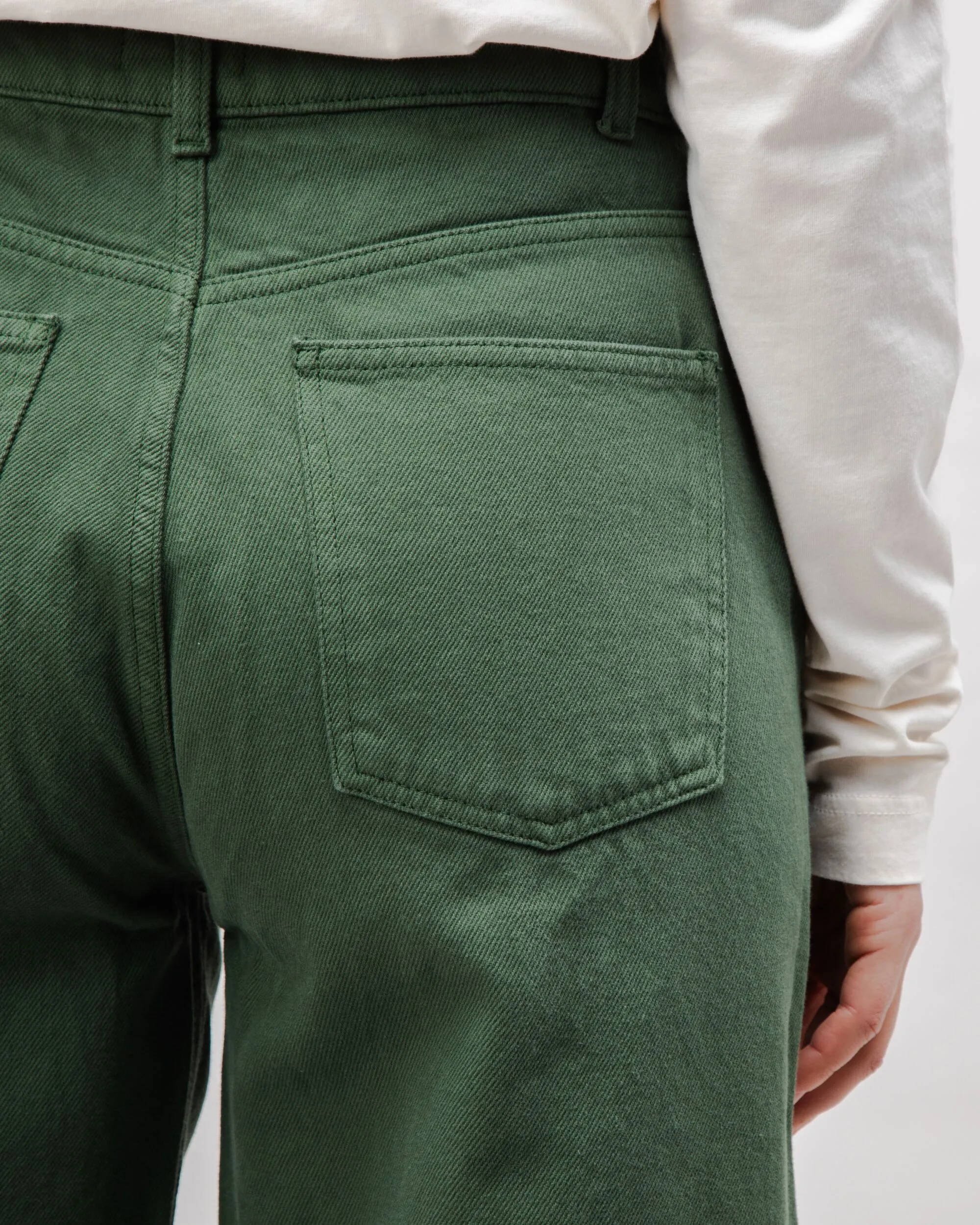 5 Pocket Cotton Twill Pants Green