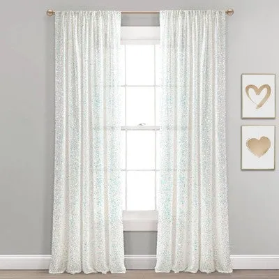 52"x84" Ballgown Glam Sparkle Sequins Window Sheer Kids' Curtain Panel White - Lush Décor