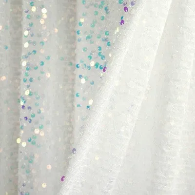 52"x84" Ballgown Glam Sparkle Sequins Window Sheer Kids' Curtain Panel White - Lush Décor