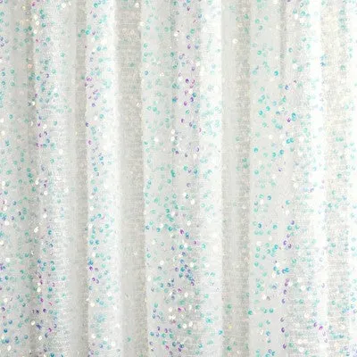 52"x84" Ballgown Glam Sparkle Sequins Window Sheer Kids' Curtain Panel White - Lush Décor