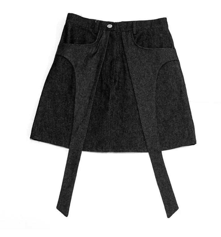 A-line denim skirt