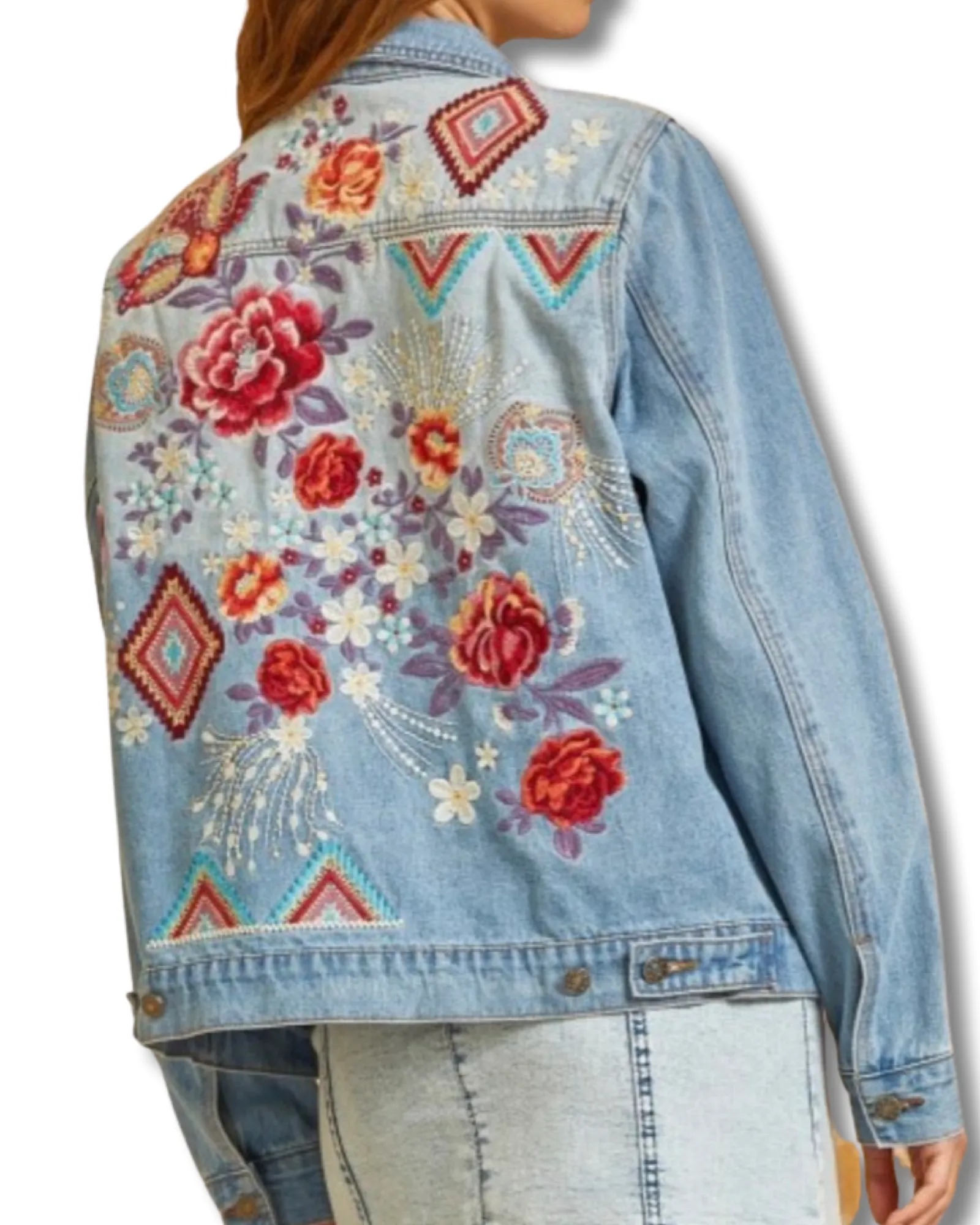 A Rose From the Ashes Denim Jacket