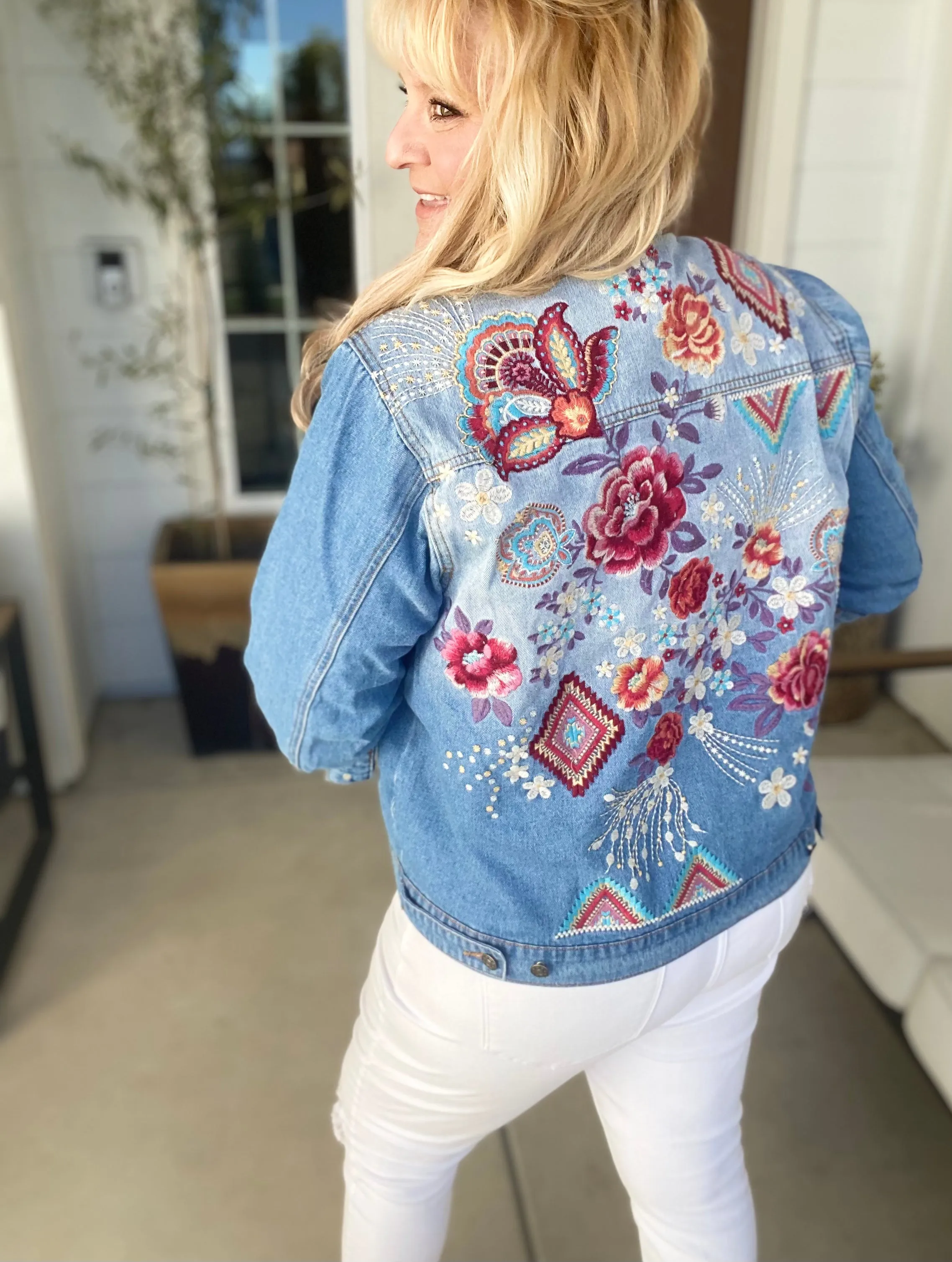 A Rose From the Ashes Denim Jacket