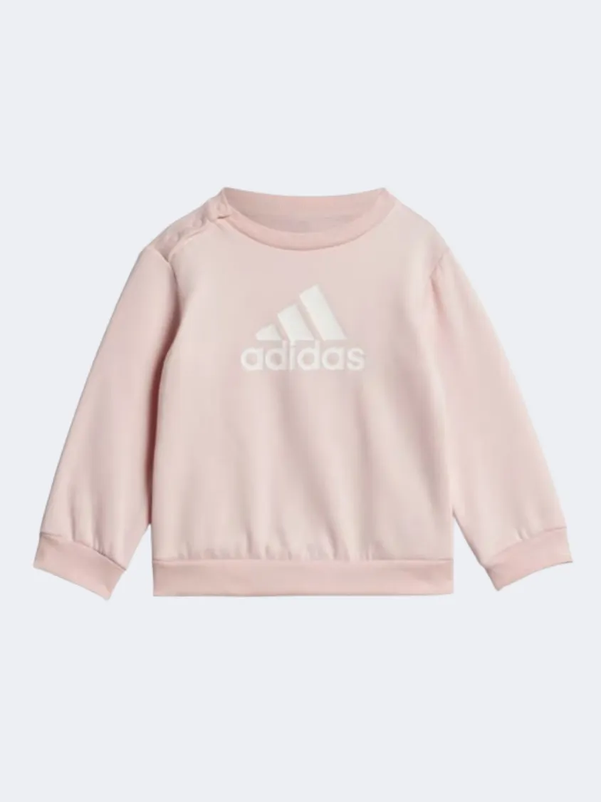 Adidas Badge Of Sport Logo Baby-Girls Sportswear Set Pink/White