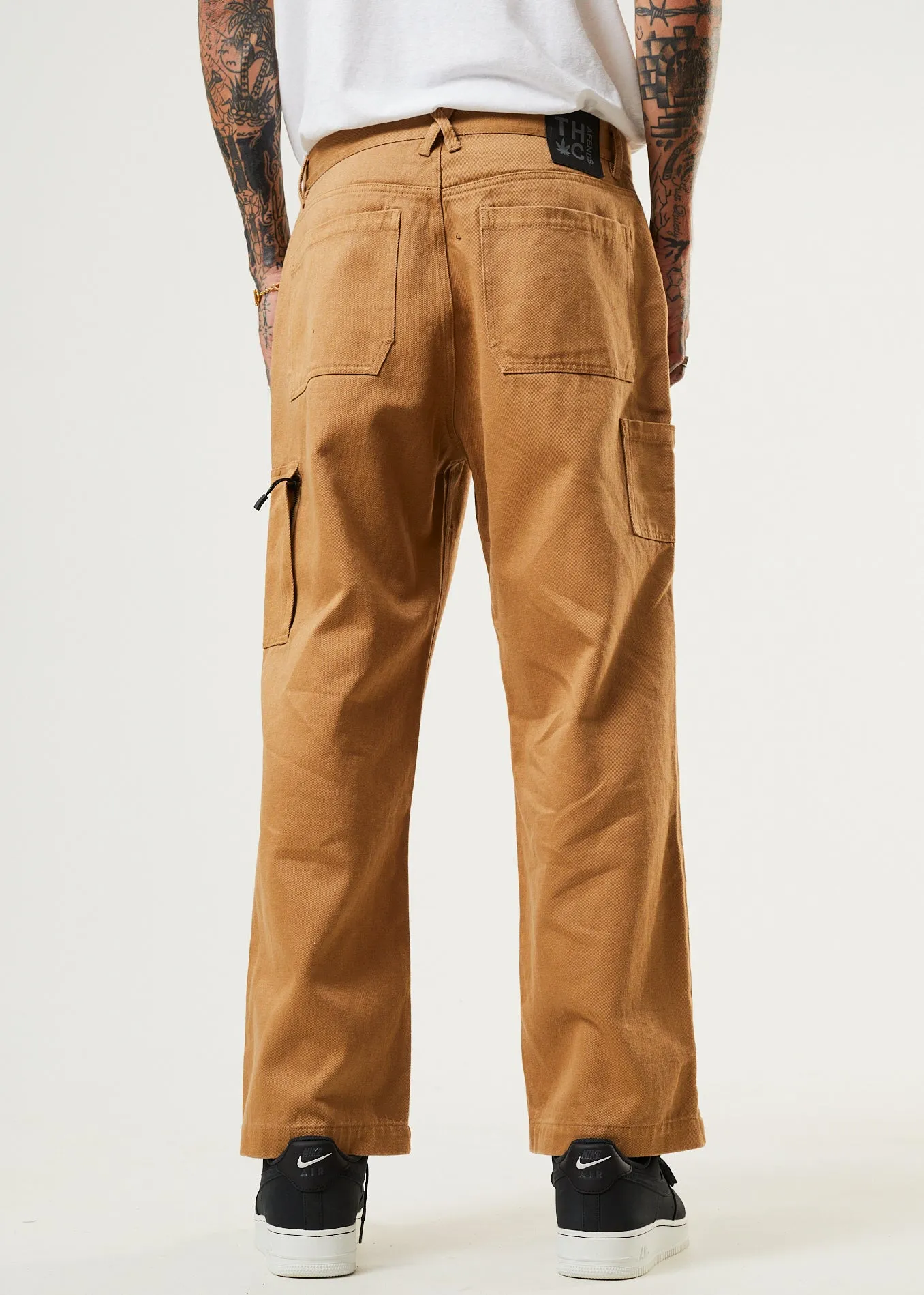 AFENDS Mens Richmond - Baggy Carpenter Pants - Chestnut