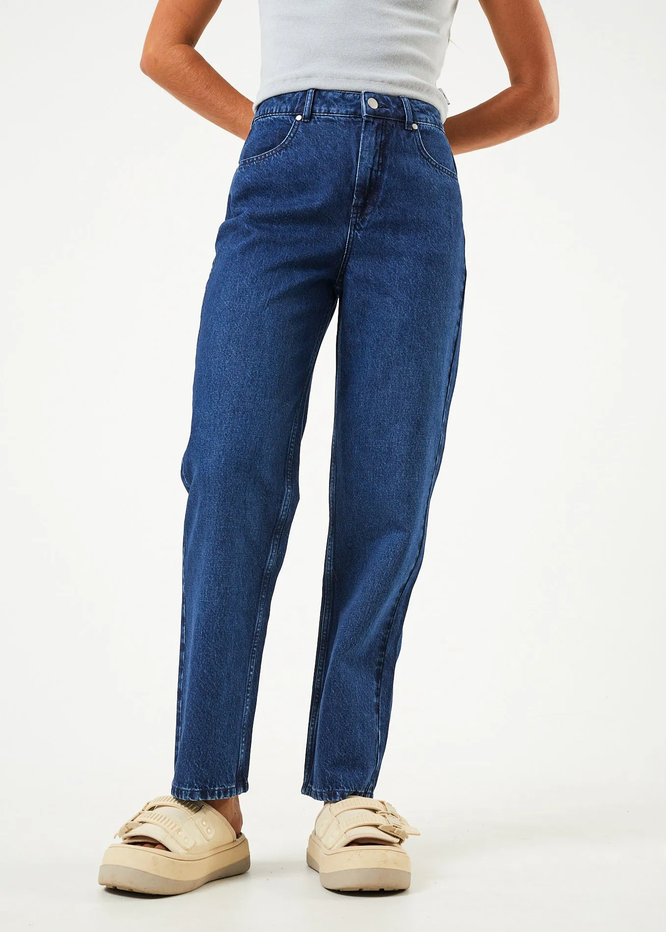 AFENDS Womens Shelby - Denim Wide Leg Jeans - Original Rinse