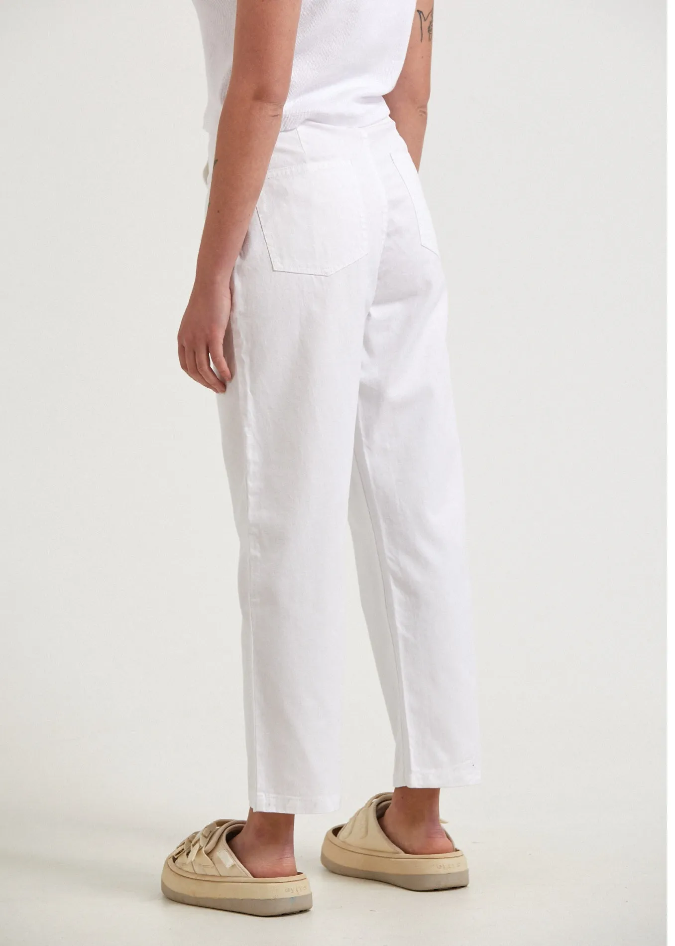 AFENDS Womens Shelby - Twill Wide Leg Pants - White