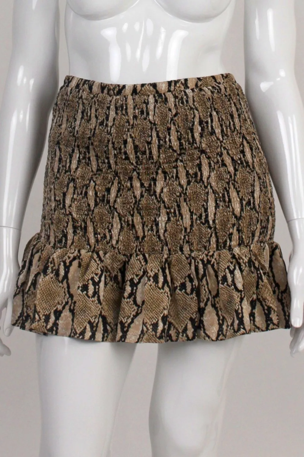 All About Eve Snake Print Ruched Mini Skirt 14