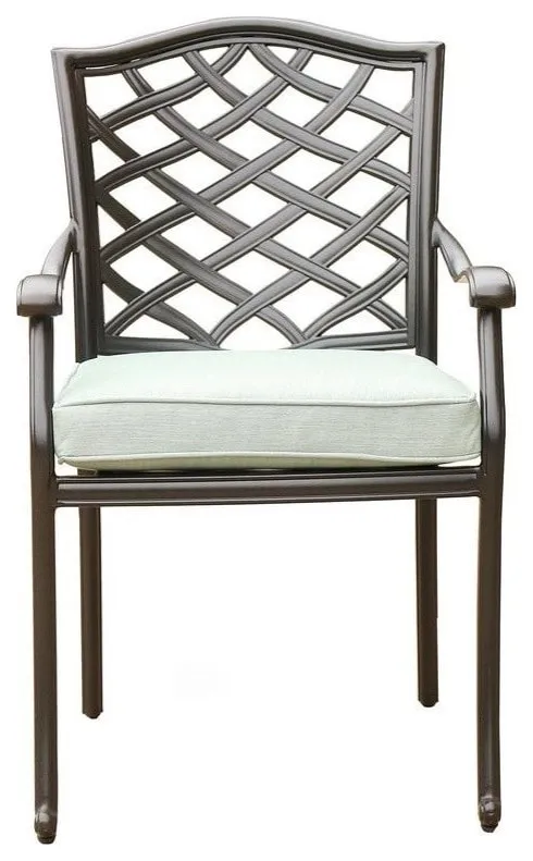 Aluminum Dining Chair -  Remains Rust Free With UV Repellent Powder Coat Finish, Includes All-Weather Cushions & Delivered Free.