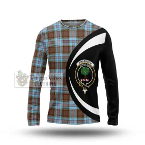 Anderson Ancient Tartan Long Sleeve T-Shirt with Family Crest Circle Style