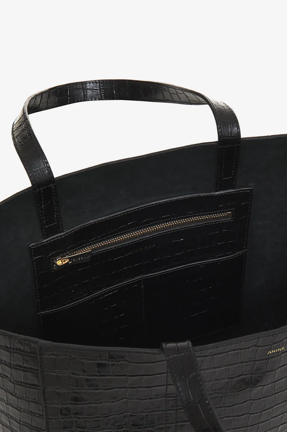 Anine Bing - Croco Tote in Black