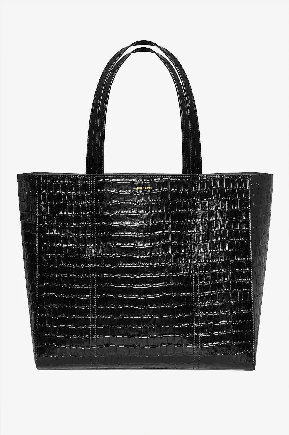 Anine Bing - Croco Tote in Black