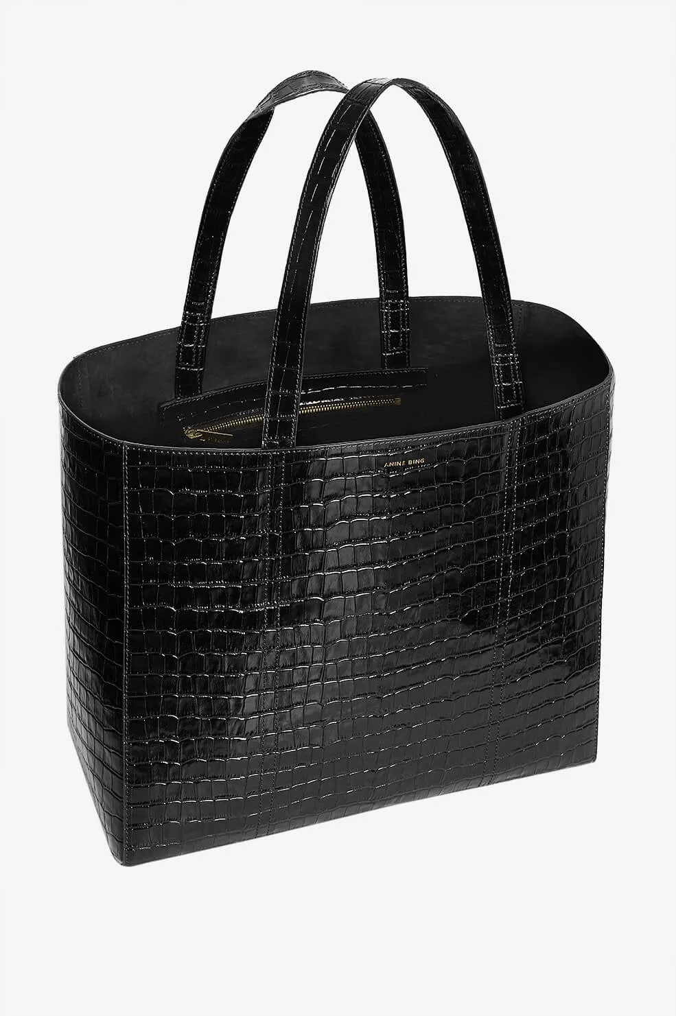 Anine Bing - Croco Tote in Black