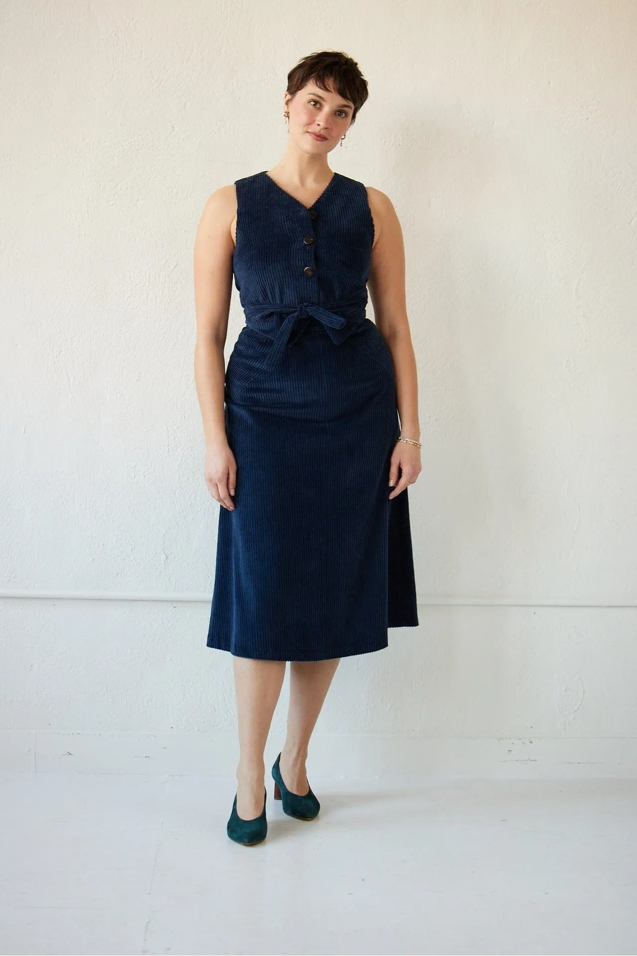 Annie Vest in Corduroy - Navy