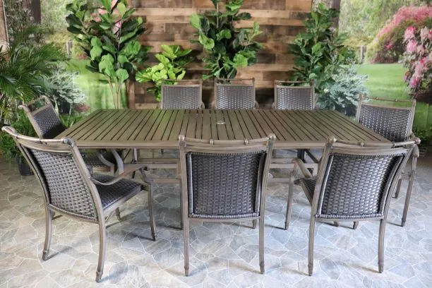 ARUBA 9 PIECE DINING SET - 60" x 93" Dining Table and 8 Chairs