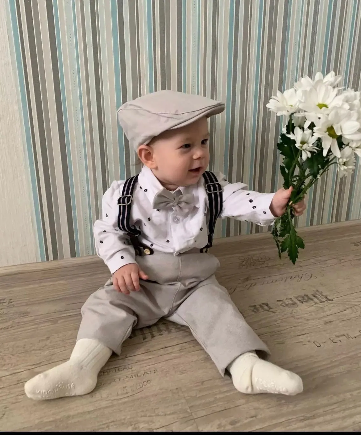 Baby Boy Suit Set with Tie and Waistcoat