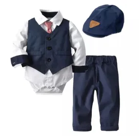 Baby Boy Suit Set with Tie and Waistcoat