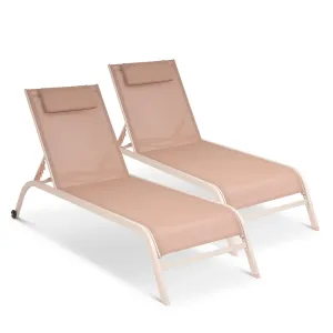 Bali Metal Sun Lounger Rose Gold Set of 2