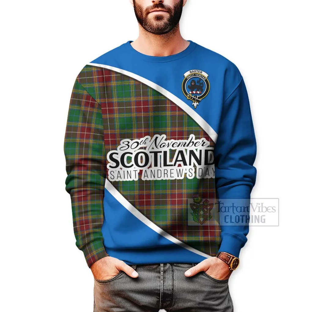 Baxter Family Crest Tartan Sweatshirt Celebrate Saint Andrew's Day in Style