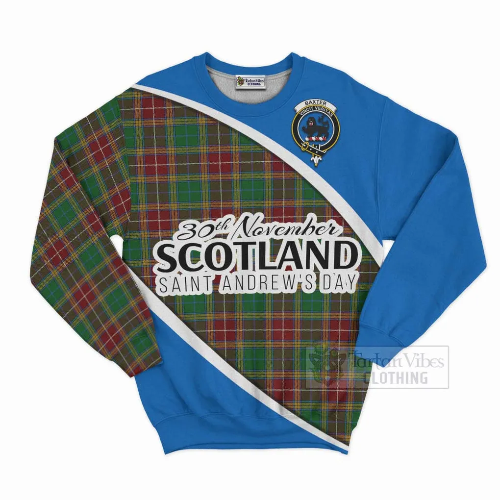 Baxter Family Crest Tartan Sweatshirt Celebrate Saint Andrew's Day in Style