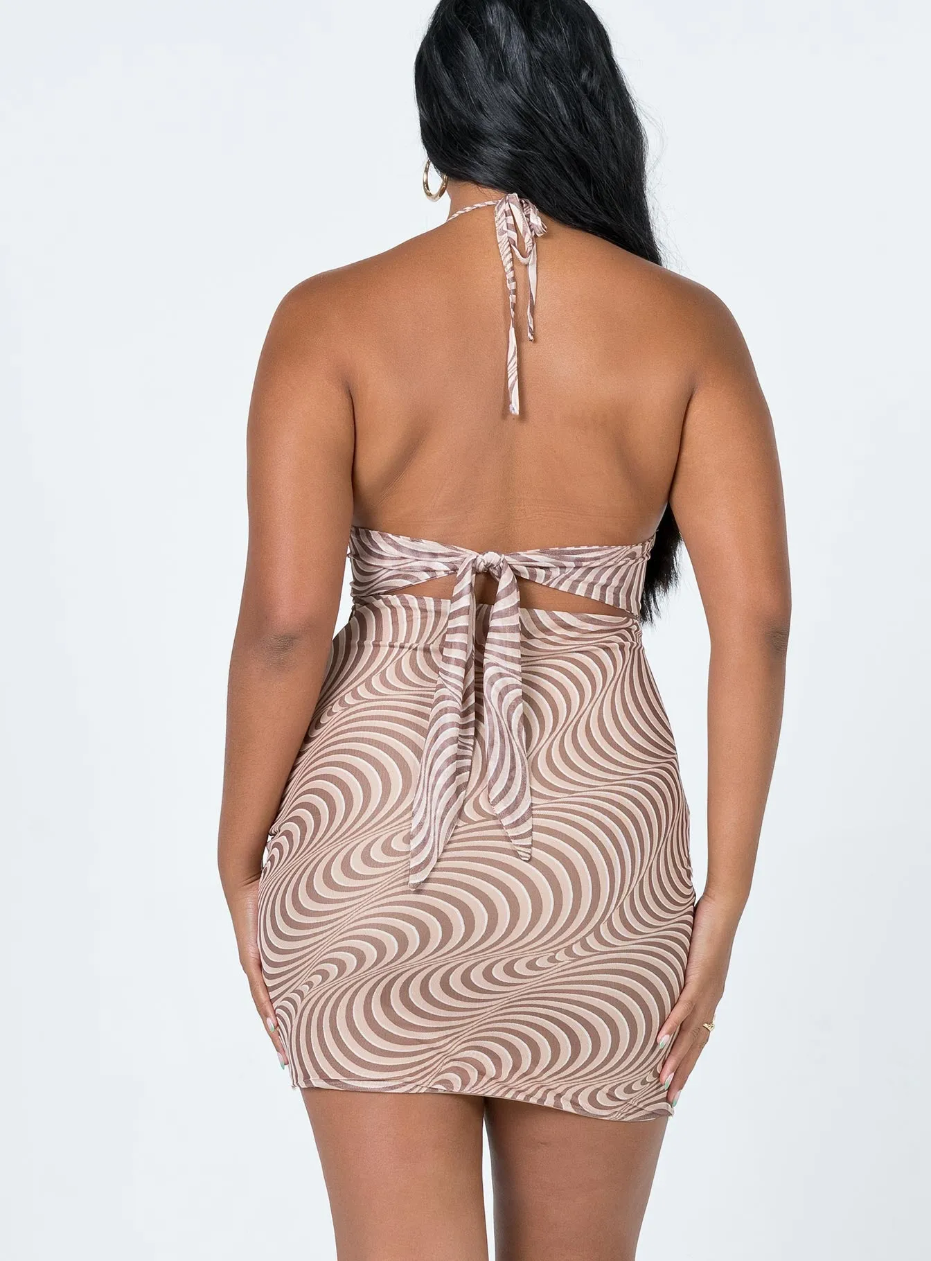 Bennie Mini Dress Brown Swirl