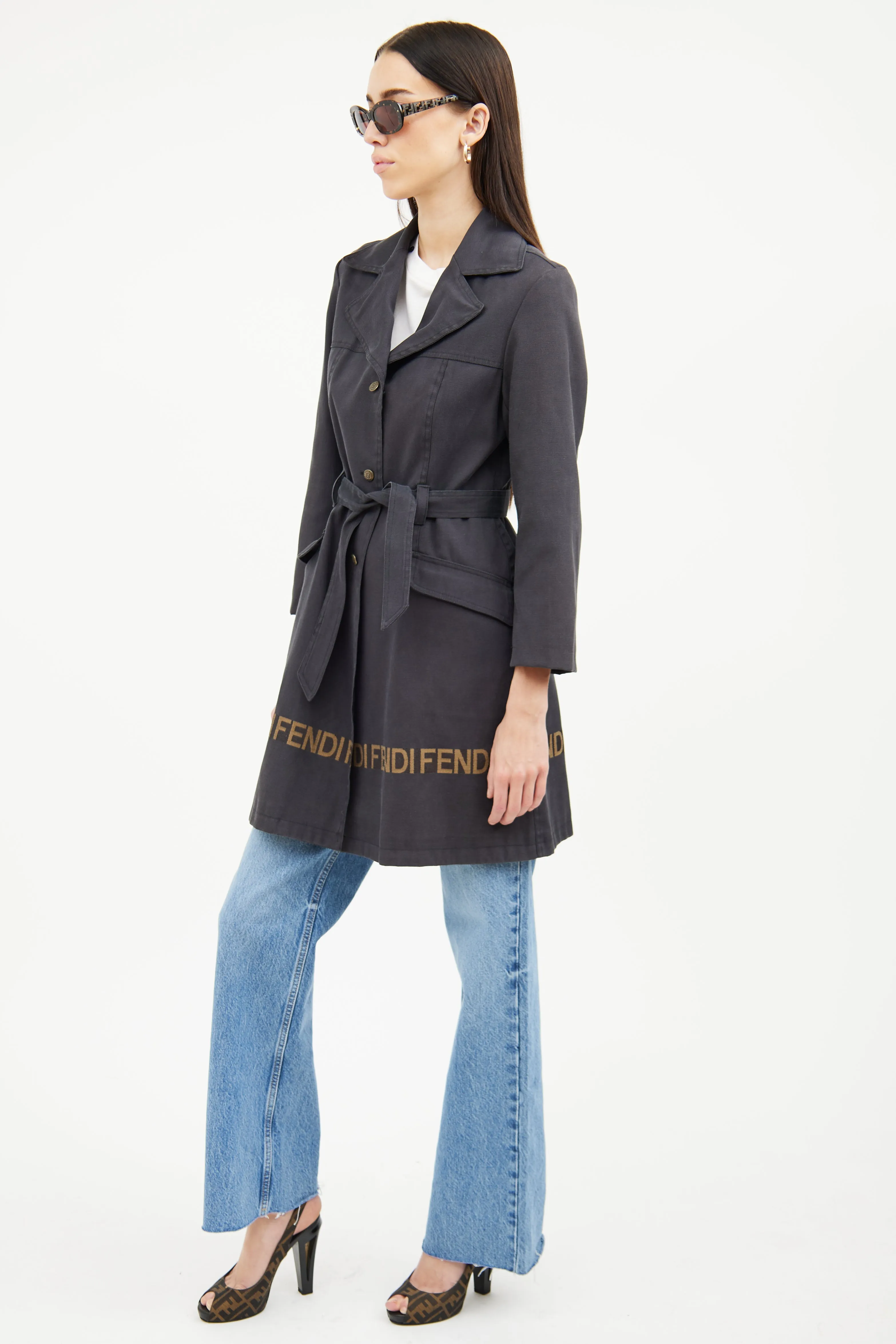 Black Canvas Trench Coat