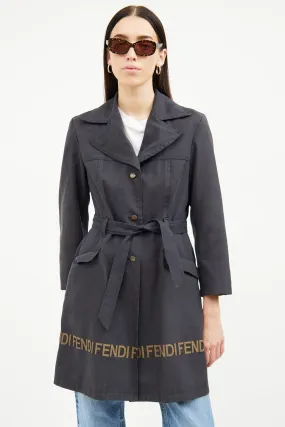 Black Canvas Trench Coat