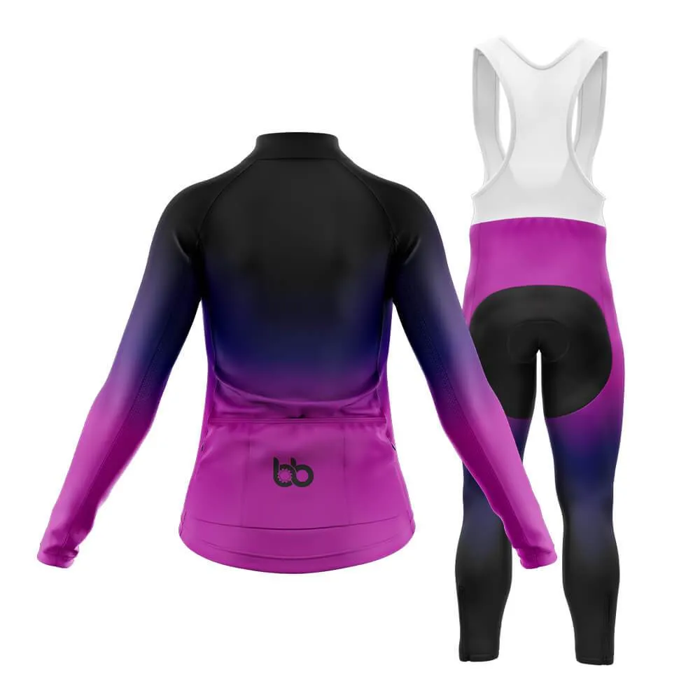 Black-Fluorescent Violet Gradient Club Cycling Kit