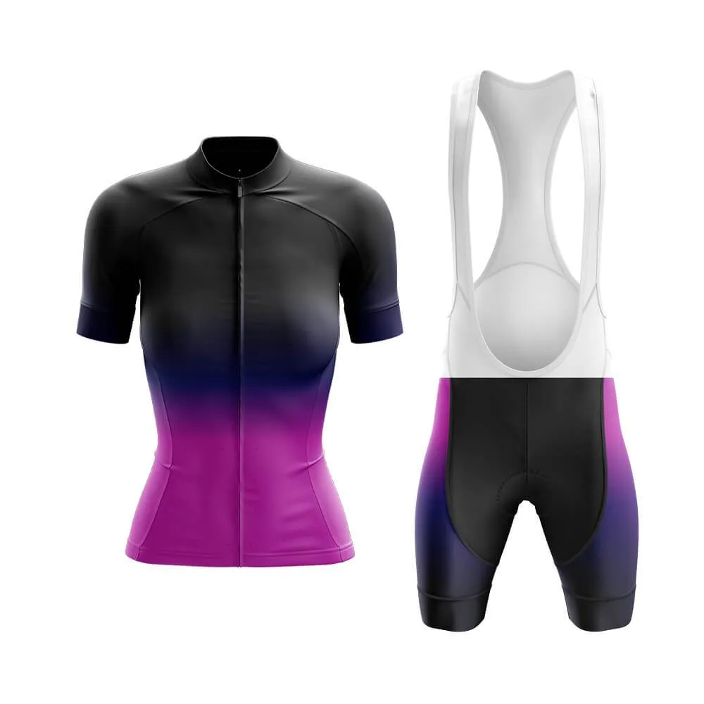 Black-Fluorescent Violet Gradient Club Cycling Kit