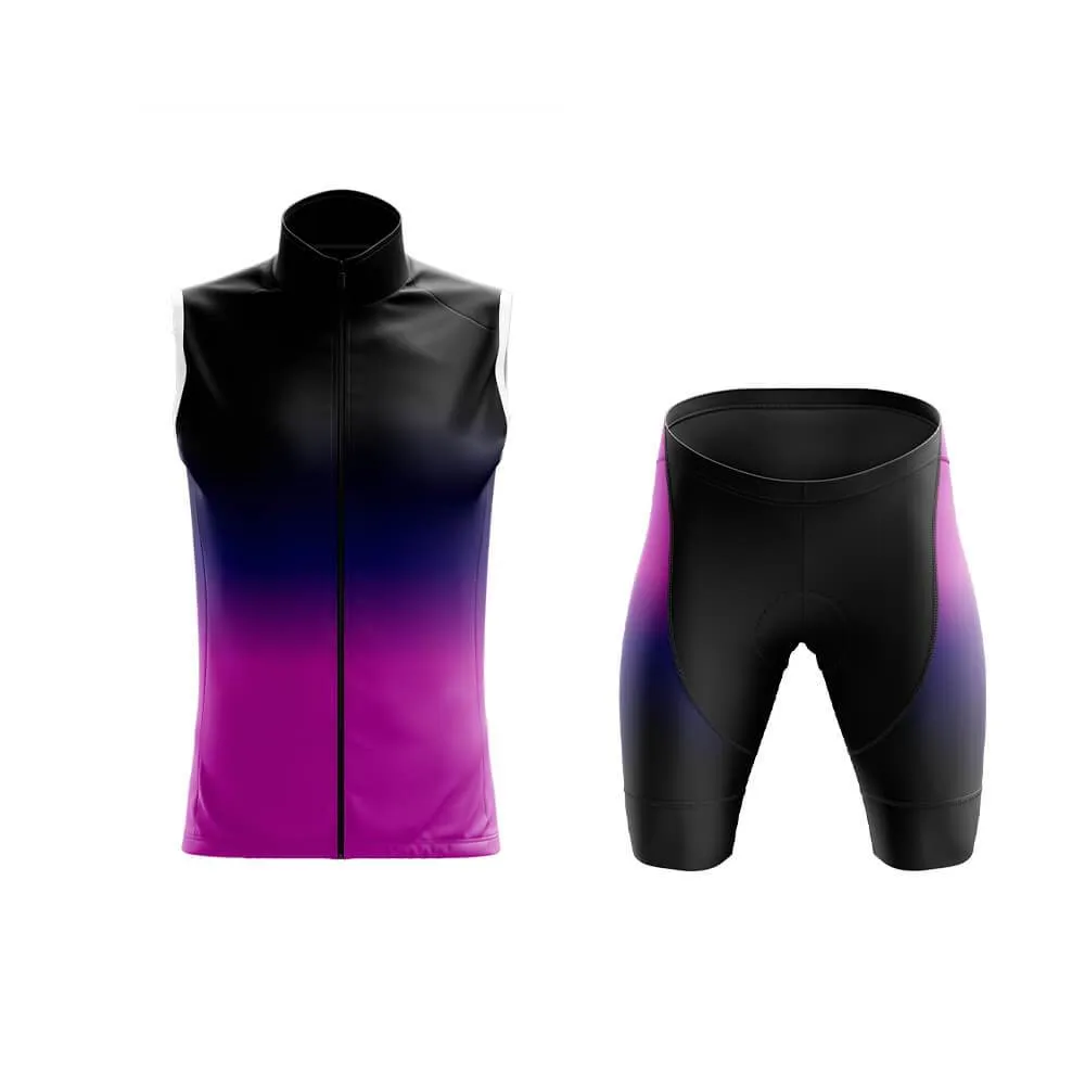 Black-Fluorescent Violet Gradient Club Cycling Kit