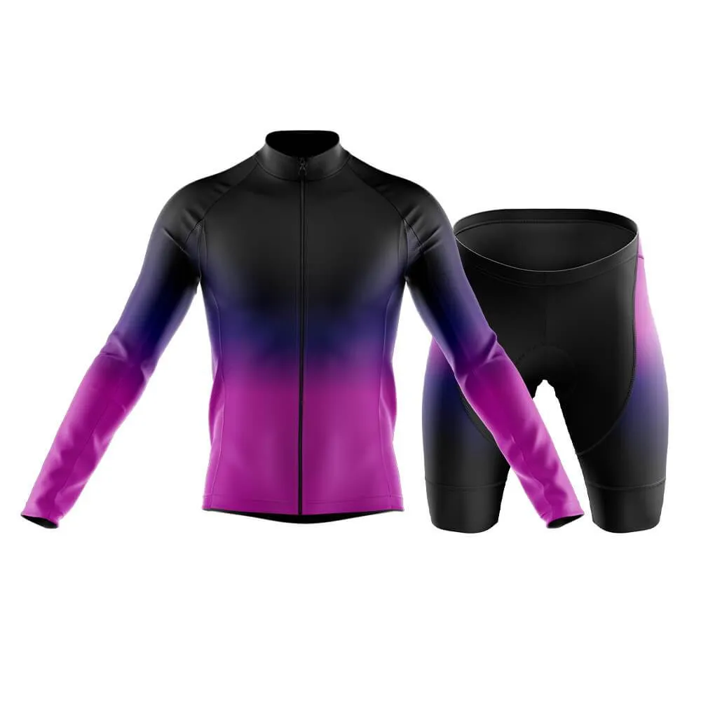 Black-Fluorescent Violet Gradient Club Cycling Kit