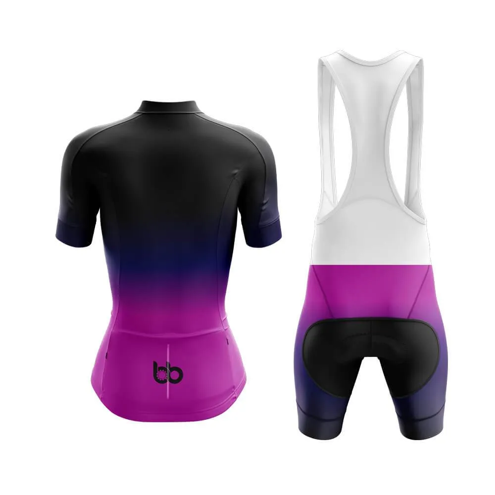 Black-Fluorescent Violet Gradient Club Cycling Kit