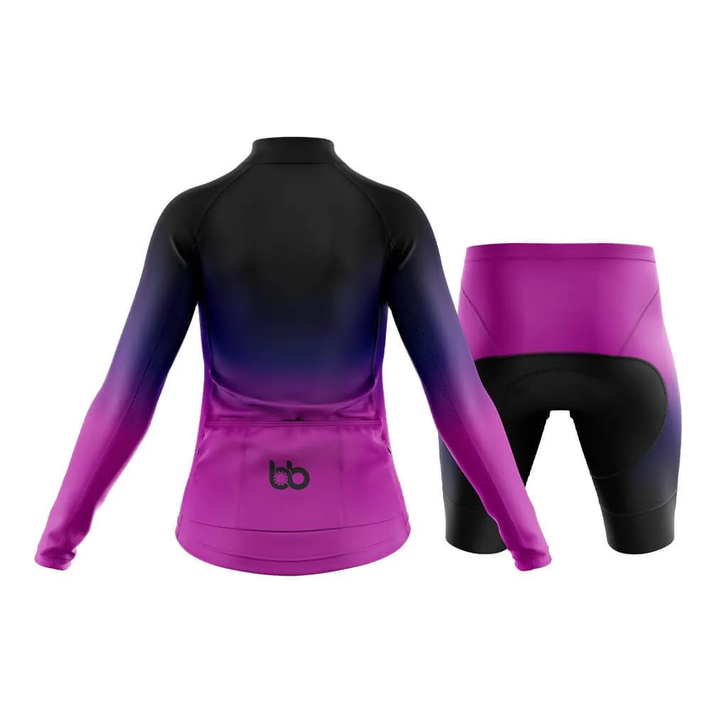 Black-Fluorescent Violet Gradient Club Cycling Kit