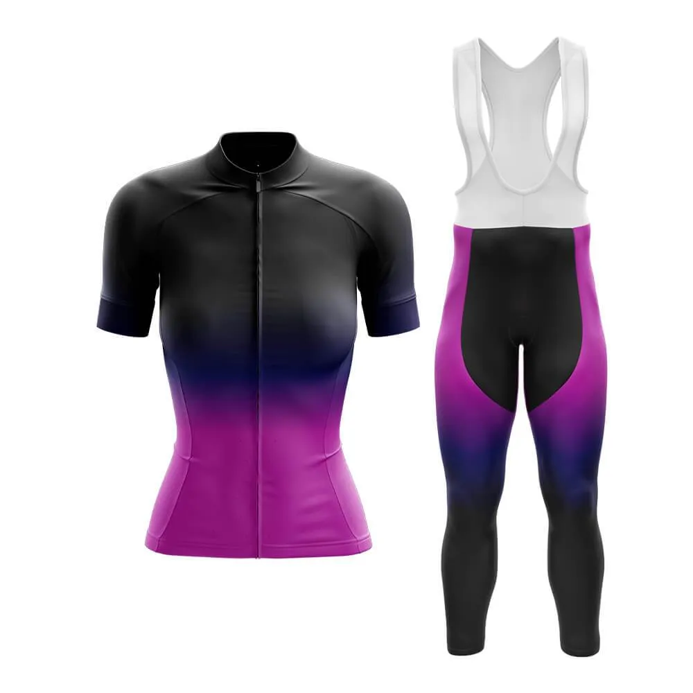 Black-Fluorescent Violet Gradient Club Cycling Kit