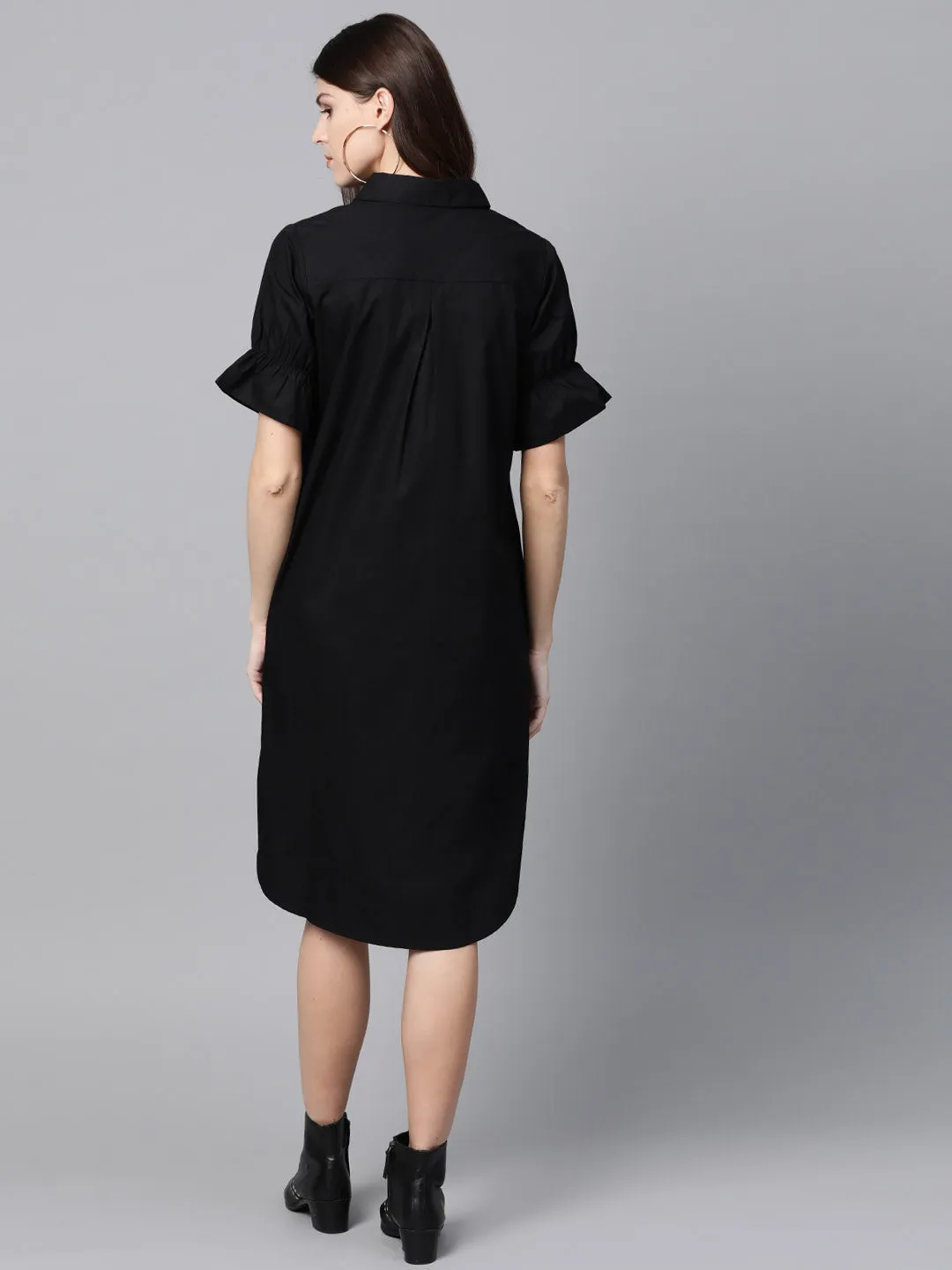 Black High Low Shirt Dress