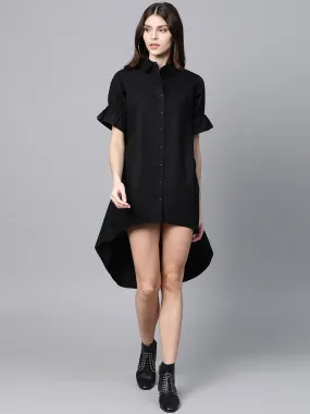 Black High Low Shirt Dress