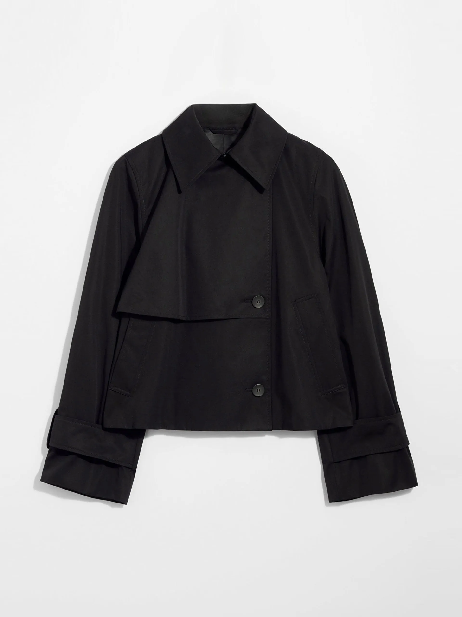 Black short trench coat jacket