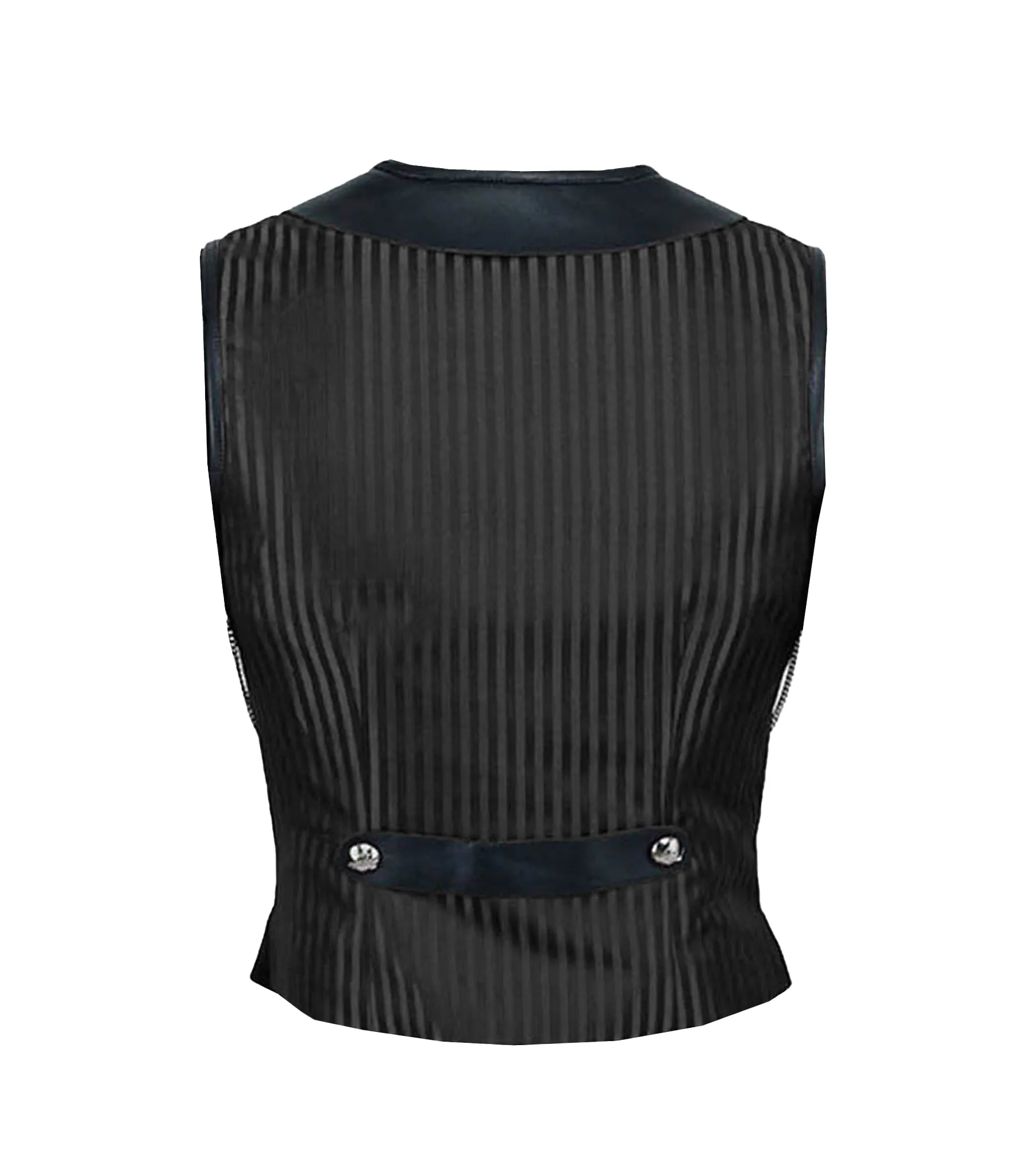 Black Stripes Brocade Silver Black Men's Waist Coat