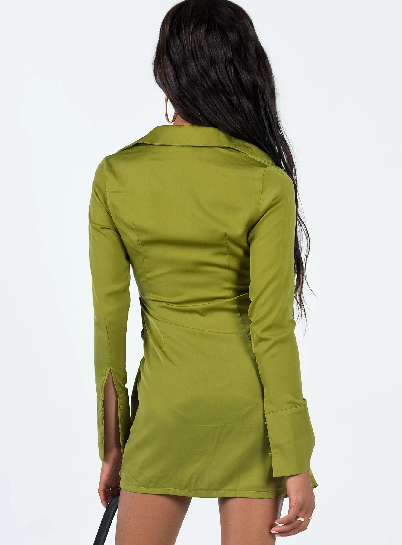 Bodeni Long Sleeve Mini Dress Green