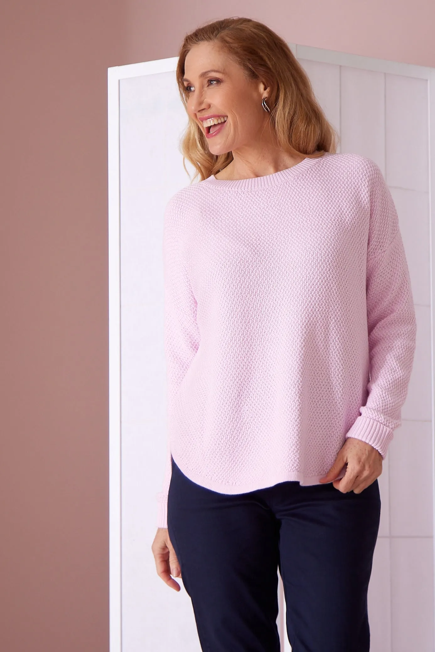 Brenda Waffle Knit - Blush