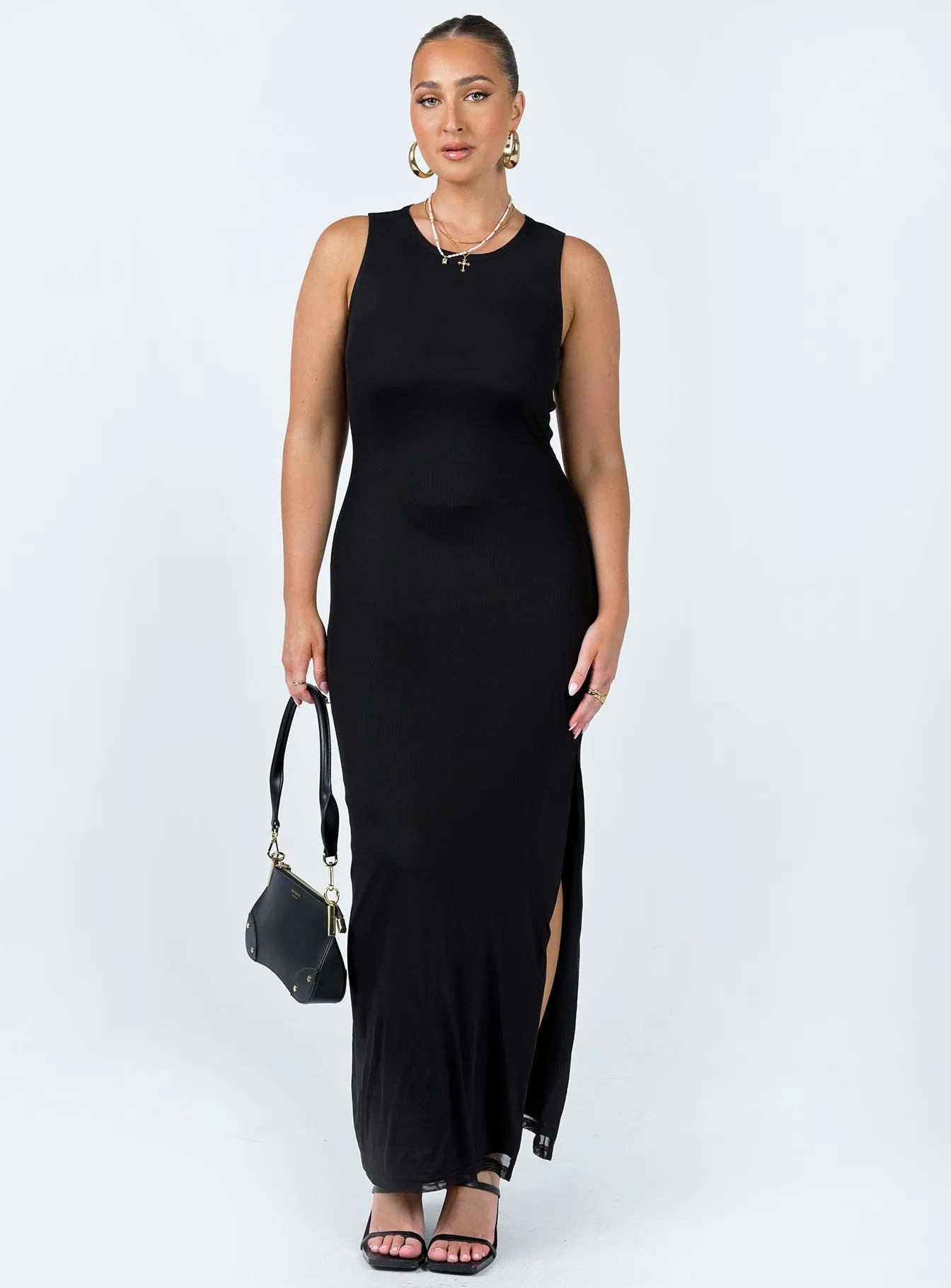 Brenly Mesh Maxi Dress Black