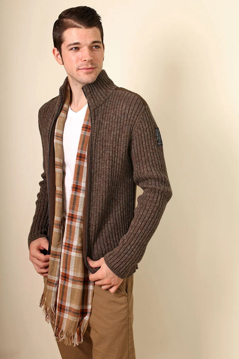 Brown Check Soft Cotton Fashion Scarf