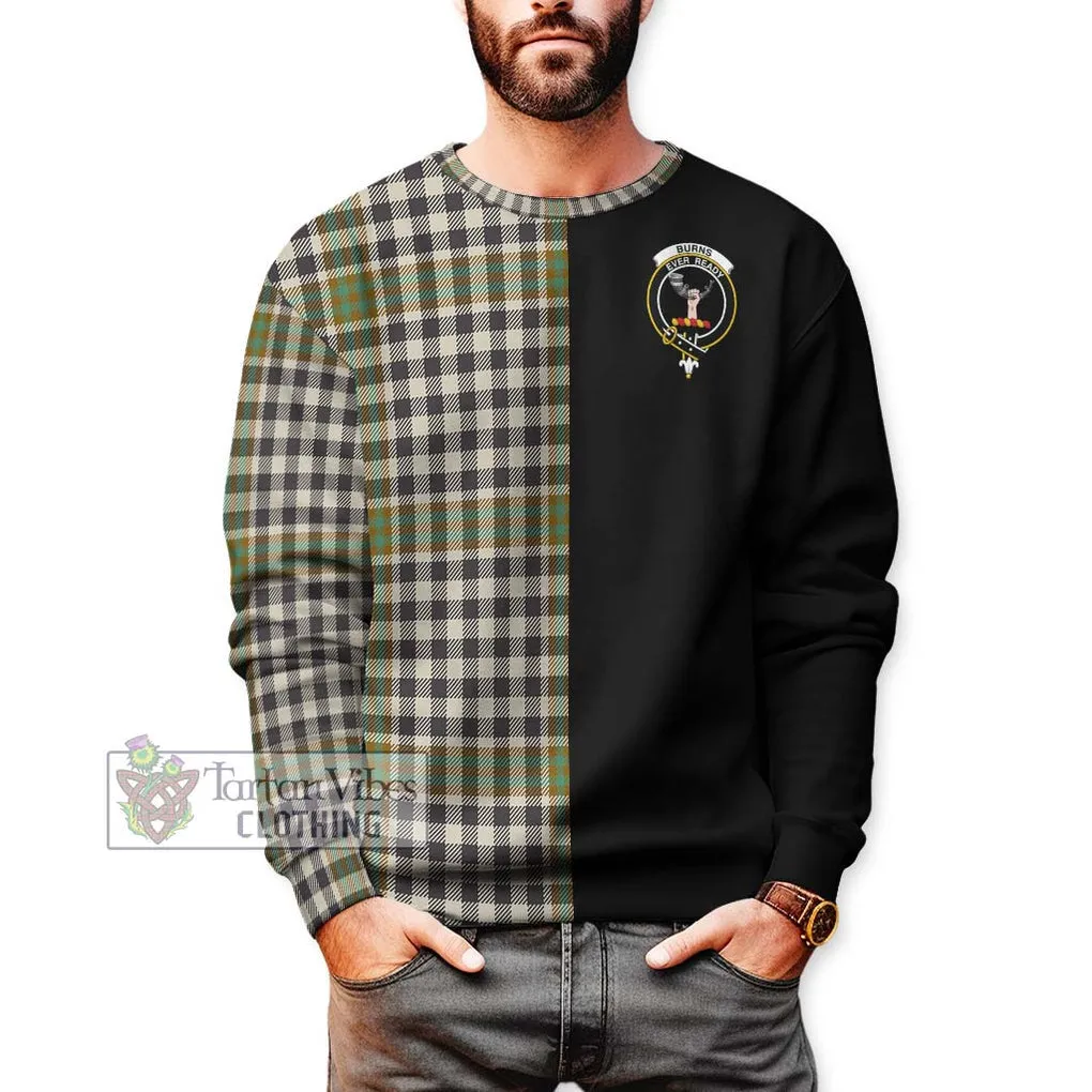 Burns Check Tartan Sweatshirt with Family Crest and Half Of Me Style