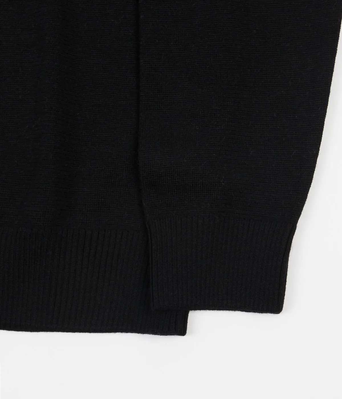 by Parra Quarter Zip Knitted Pullover Sweatshirt - Black