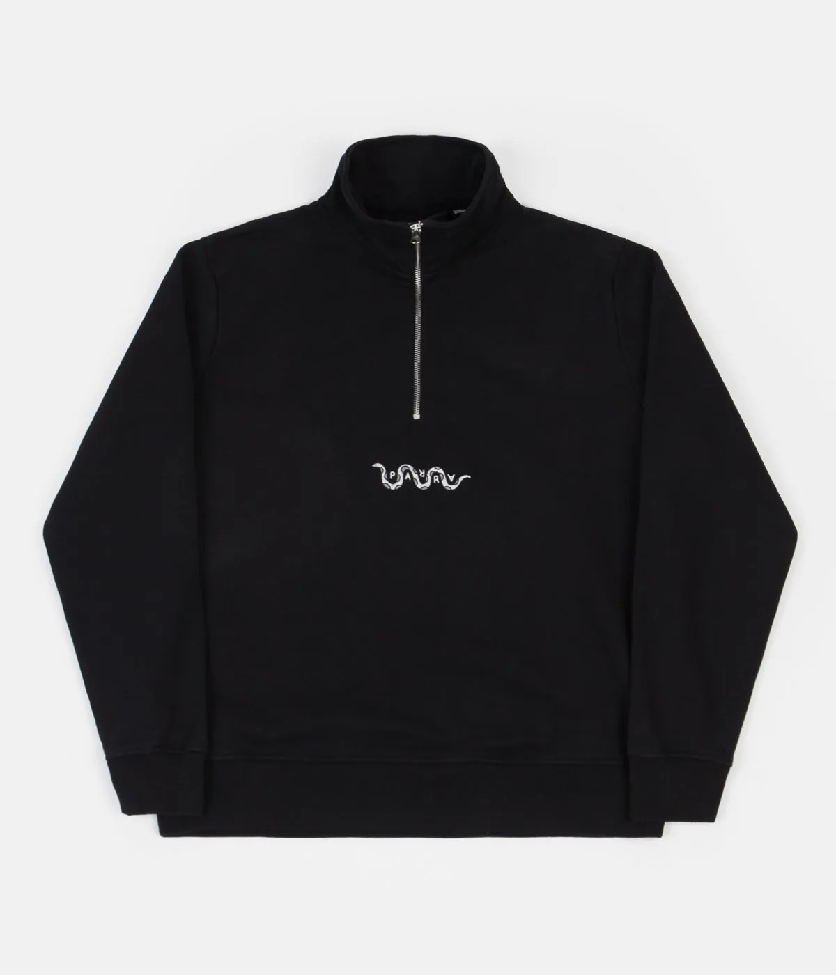 by Parra Snaked 1/4 Zip Sweatshirt - Black