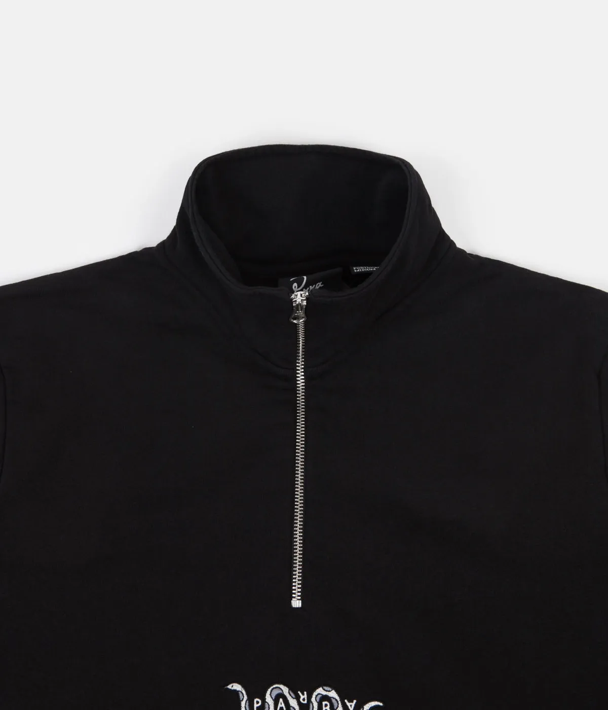 by Parra Snaked 1/4 Zip Sweatshirt - Black