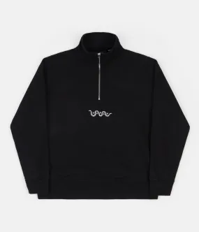 by Parra Snaked 1/4 Zip Sweatshirt - Black