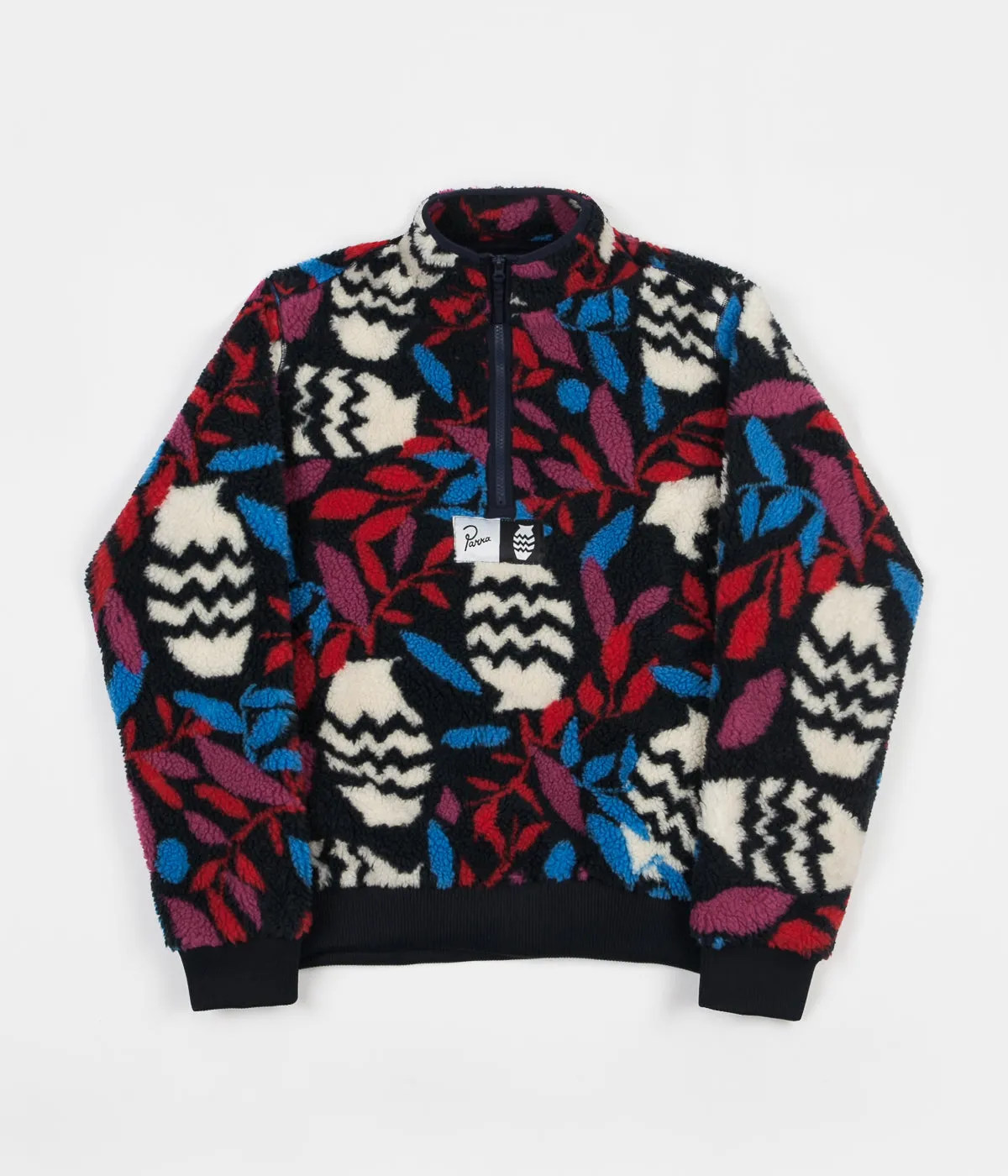 by Parra Still Life With Plant Sherpa Fleece Sweatshirt - Multi Colour